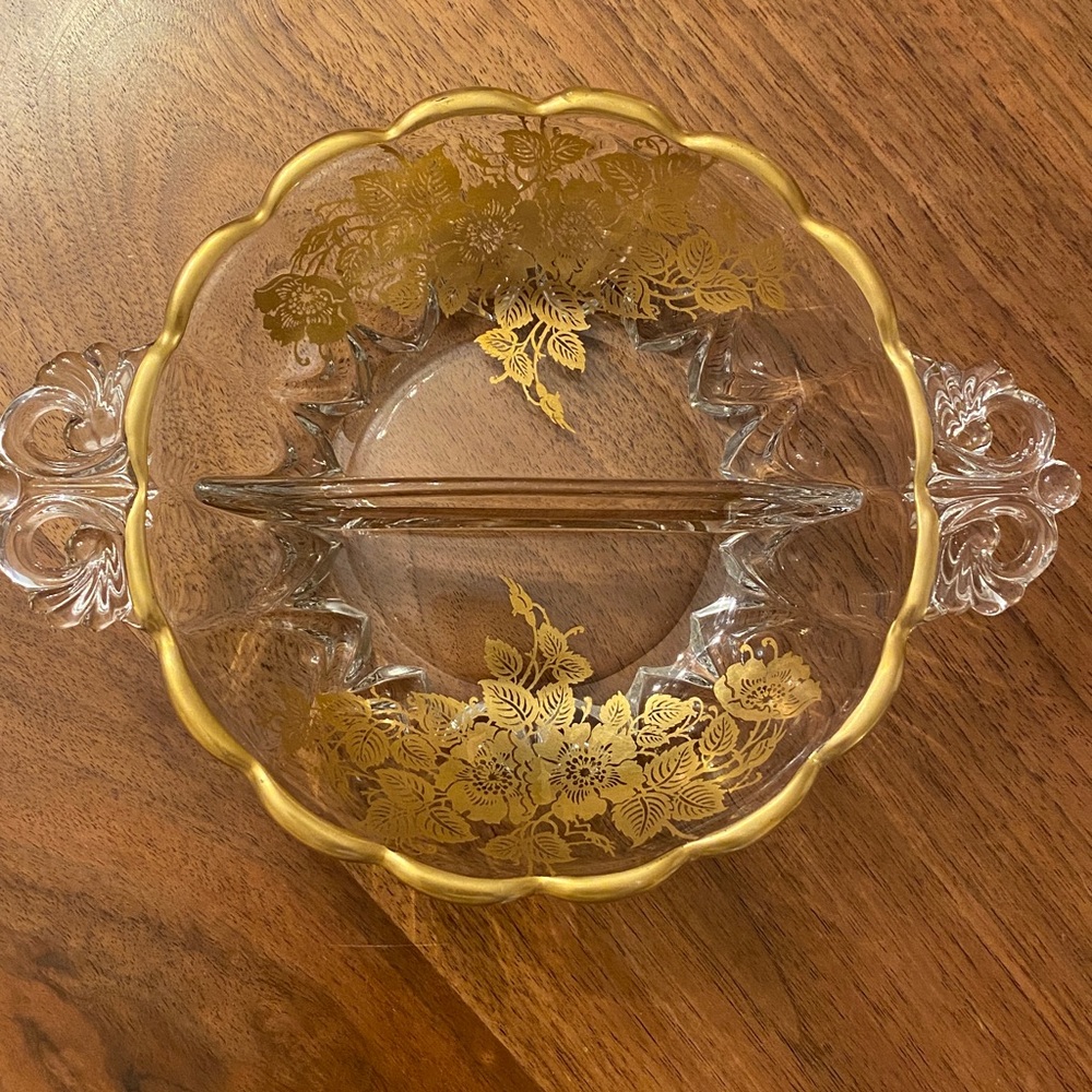 MCM vintage Viking New Martinsville Janice pattern divided relish dish - Picture 3 of 4